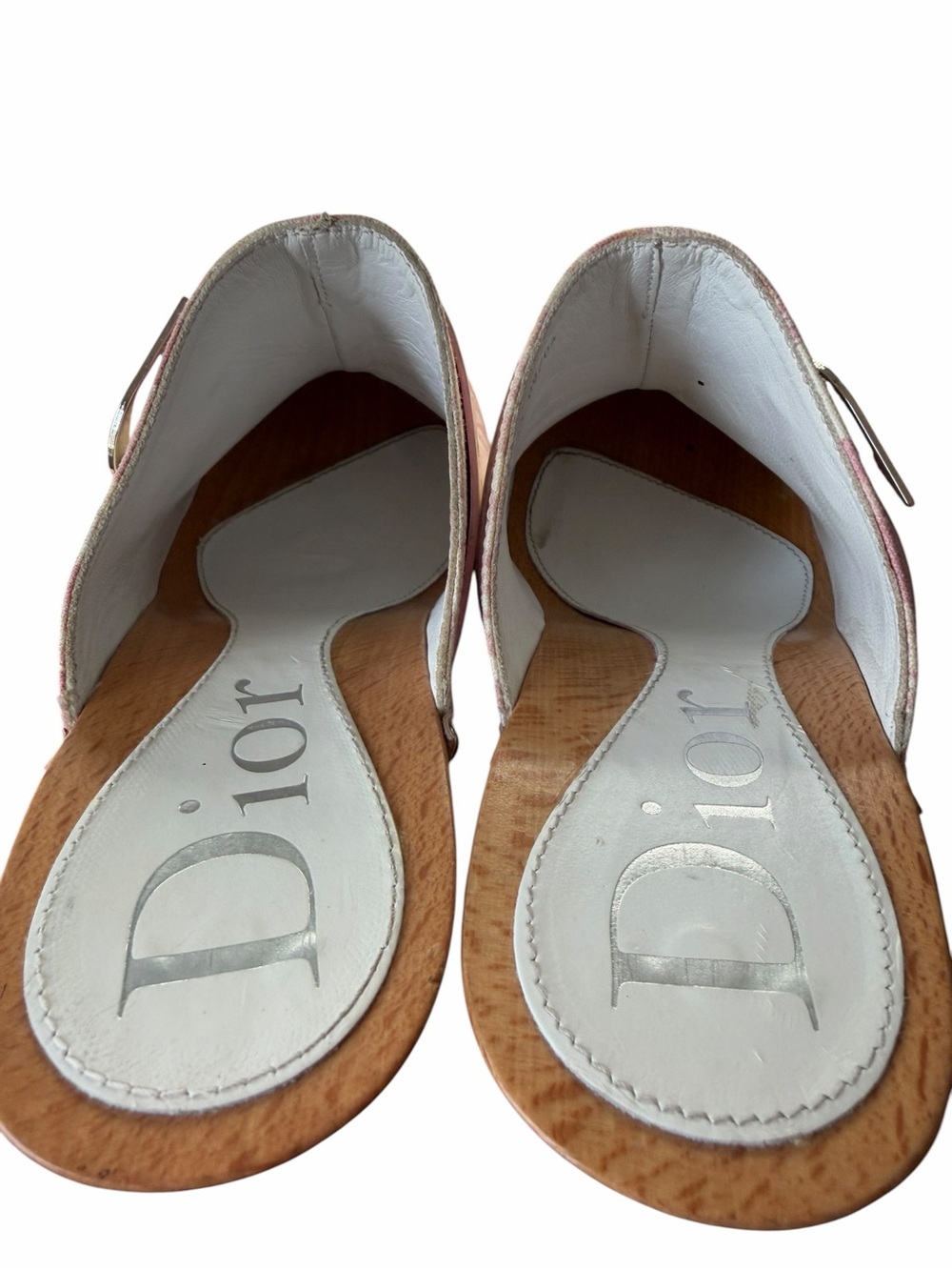 Vintage Christian Dior Cherry Blossom Diorissimo Platform Clogs Mules 38 US 7.5 - Picture 5 of 10